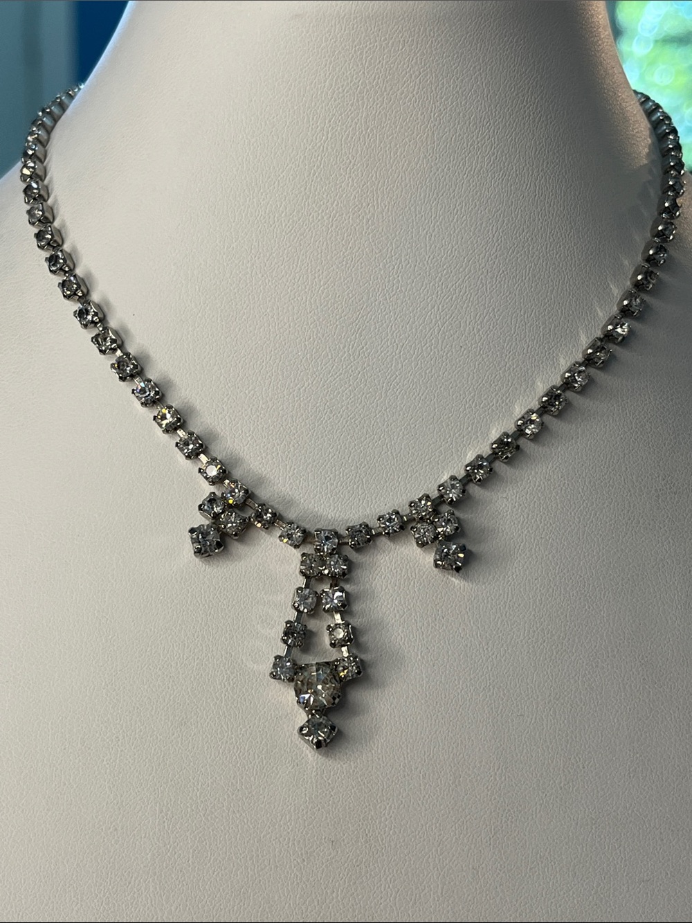 10/$10 Vintage-Inspired Silver Crystal Pendant Necklace - Silver